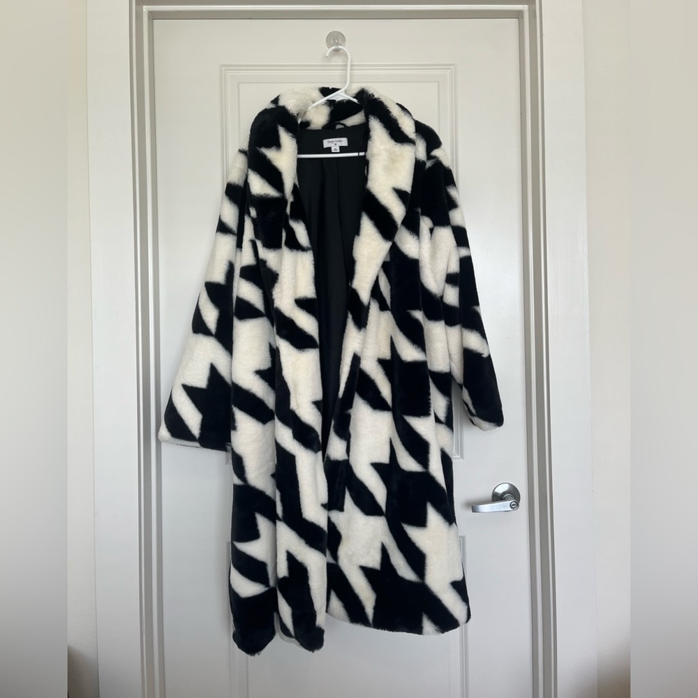 Sergio Hudson for Target Houndstooth Faux Fur Coat